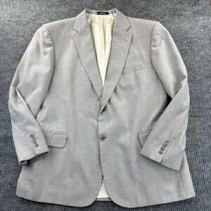 David Taylor Sport‎ Coat Mens 46R Gray Linen Blend Two Button Center Vent Blazer